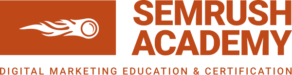 6 Cursos de Marketing Digital | Grátis e pagos 7 semrush academy logo large